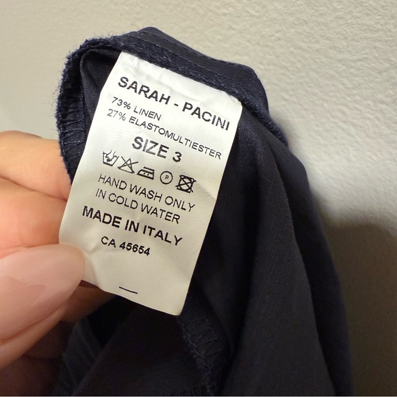 Sarah Pacini NWT Winning Blue Linen Blend Maxi Skirt - Size 3 - Picture 8 of 11